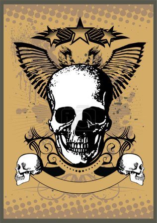 Illustration for Skull with stars. vector illustration - Royalty Free Image