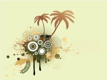 Illustration for Abstract background with palm trees - Royalty Free Image