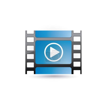 Téléchargez les illustrations : Icône vidéo sur fond blanc - en licence libre de droit