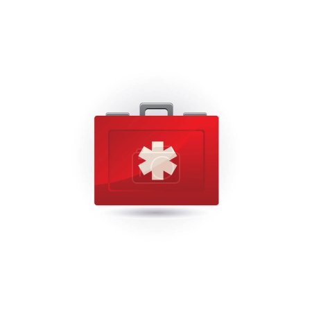 Illustration for First aid kit icon in red color - Royalty Free Image