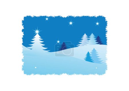 Illustration for Christmas tree on a white background with snowflakes - Royalty Free Image