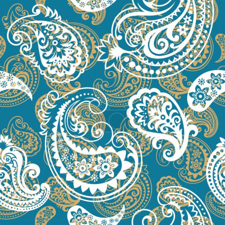 Illustration for Seamless pattern with paisley ornament - Royalty Free Image