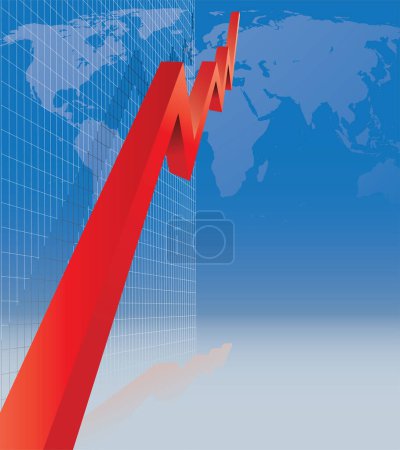 Illustration for Economic graph, vector illustration - Royalty Free Image