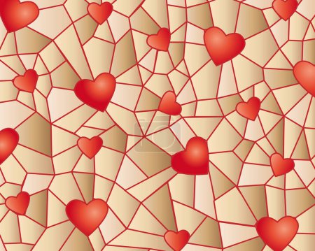 Photo for Red hearts seamless pattern. vector background for your design. - Royalty Free Image