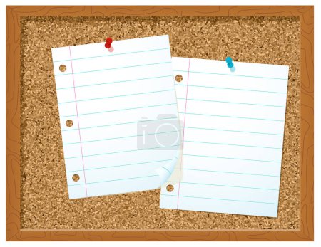Illustration for Papers with a clips, vector illustration - Royalty Free Image
