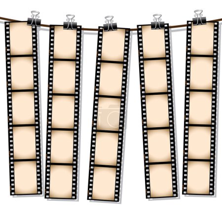 Illustration for Film strips isolated on white background, vector illustration - Royalty Free Image