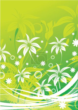 Illustration for Tropical background with palm leaves - Royalty Free Image