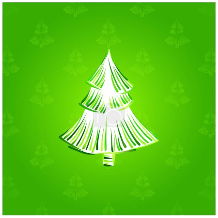 Illustration for Christmas tree icon. green symbol of new year. - Royalty Free Image