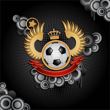 Illustration for Soccer ball with laurel wreath and crown - Royalty Free Image