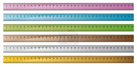 Illustration for Set of rulers isolated on white - Royalty Free Image