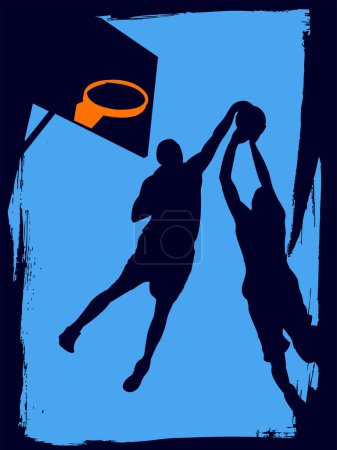 Illustration for Basketball players vector illustration - Royalty Free Image