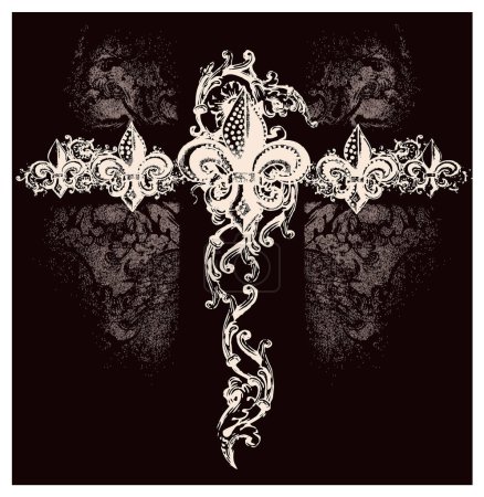 Illustration for Cross of a skull, vector illustration - Royalty Free Image