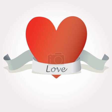 Illustration for Love heart icon design, vector illustration - Royalty Free Image