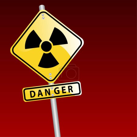 Illustration for Radiation sign with radiation - Royalty Free Image