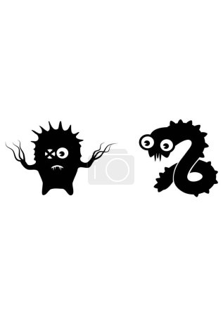 Illustration for Set of monsters collection. isolated vector - Royalty Free Image
