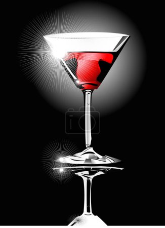 Illustration for Cocktail glass, vector illustration - Royalty Free Image