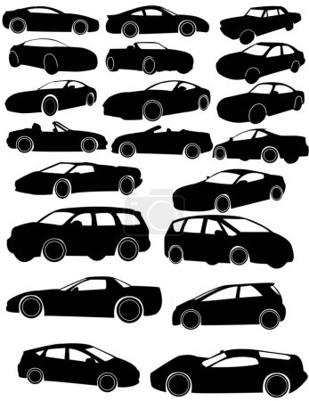 Téléchargez les illustrations : Jeu de voitures, illustration vectorielle design simple - en licence libre de droit
