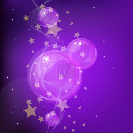 Ilustración de Fondo púrpura con estrellas, ilustración vectorial diseño simple - Imagen libre de derechos