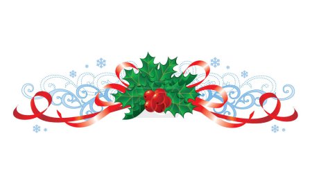 Illustration for Christmas ornaments with  ribbon. isolated on white background - Royalty Free Image