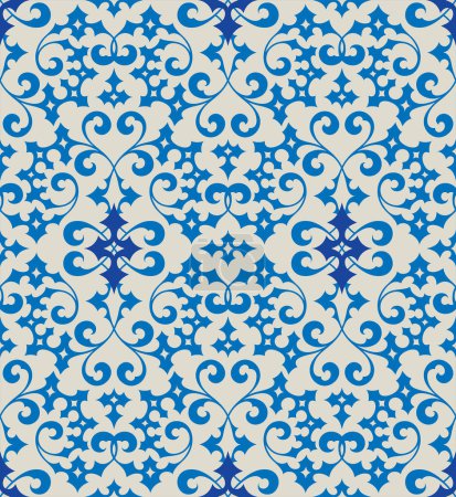 Illustration for Seamless blue and white decorative background - Royalty Free Image