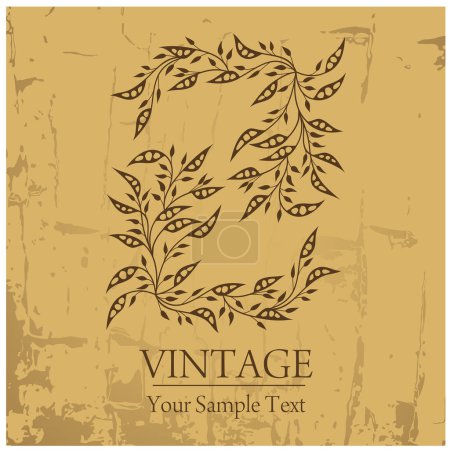Illustration for Vintage card with floral ornament - Royalty Free Image