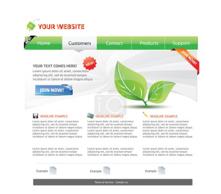 Illustration for Website template design in editable vector format - Royalty Free Image
