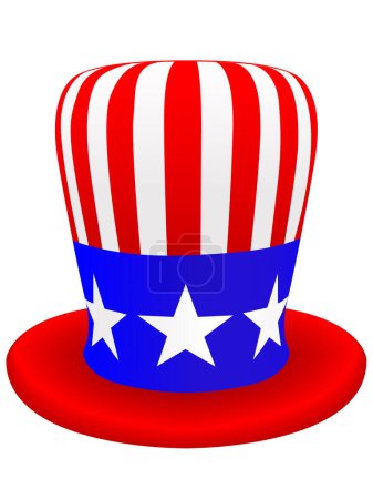 Ilustración de Bandera de EE.UU. en sombrero - Imagen libre de derechos