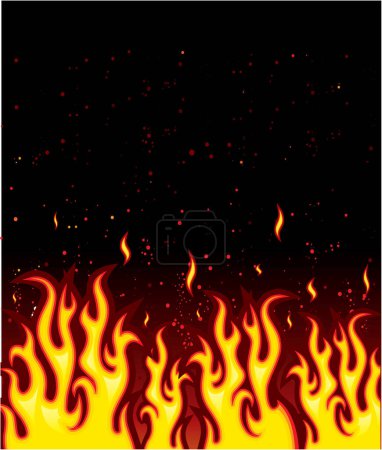 Illustration for Fire flames collection, vector - Royalty Free Image