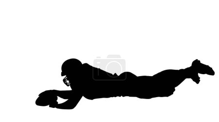 Illustration for Vector silhouette of a man playing american football - Royalty Free Image