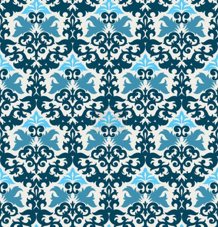 Illustration for Seamless pattern with abstract flowers, vector illustration - Royalty Free Image