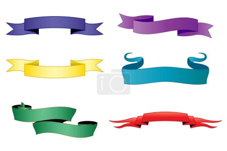 Illustration for Set of colorful ribbons, vector illustration - Royalty Free Image
