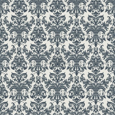 Illustration for Damask vector seamless pattern for your textile or wallpaper - Royalty Free Image