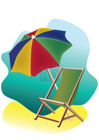 Illustration for Beach chair with umbrella icon, isometric style - Royalty Free Image