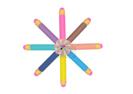 Illustration for Colorful pencils on white background vector illustration - Royalty Free Image