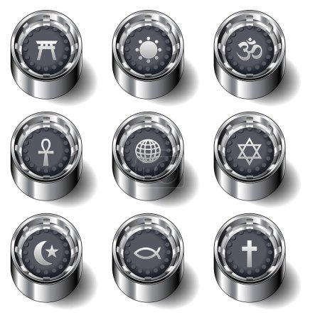 Ilustración de Botones con símbolo de la religión - Imagen libre de derechos