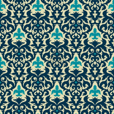 Illustration for Seamless damask wallpaper pattern - Royalty Free Image
