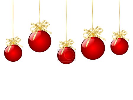 Téléchargez les illustrations : Boule de Noël avec noeuds rouges et rubans - en licence libre de droit