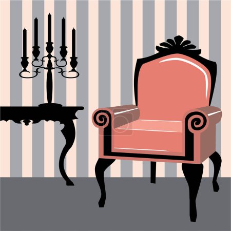 Illustration for Vector illustration of vintage retro chair - Royalty Free Image
