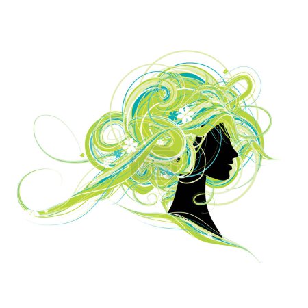Ilustración de Fondo abstracto con cabello femenino - Imagen libre de derechos