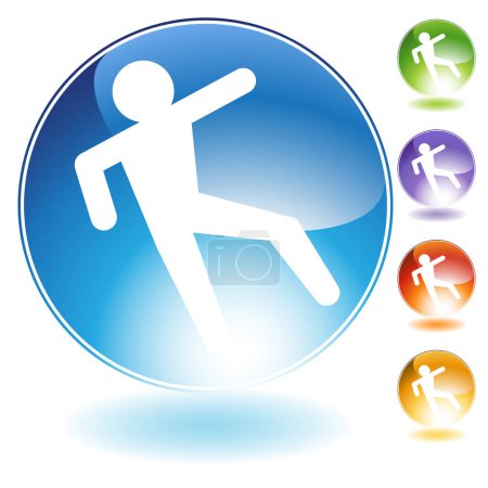 Illustration for Jumping man icons button - Royalty Free Image