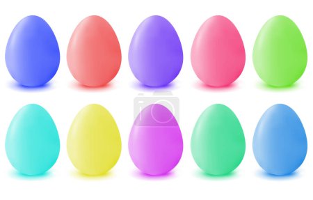 Illustration for Colorful easter eggs collection isolated on white background. - Royalty Free Image