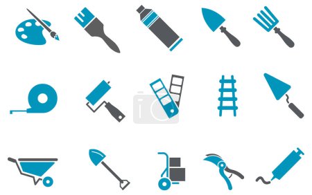 Ilustración de Iconos vectoriales de herramientas de construcción - Imagen libre de derechos