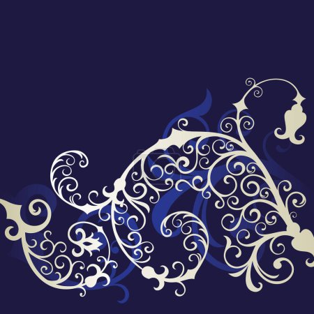 Illustration for Blue floral vector background - Royalty Free Image