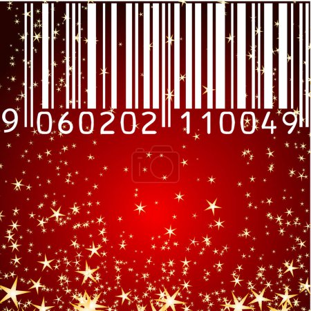 Ilustración de Vector árbol de navidad con un código de barras - Imagen libre de derechos