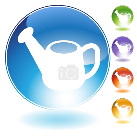 Téléchargez les illustrations : Tasse de thé icône bouton - en licence libre de droit