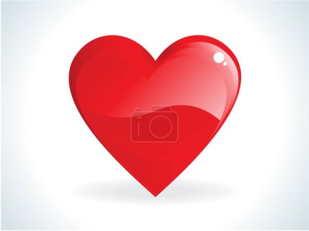 Illustration for Vector red heart with a beautiful background - Royalty Free Image