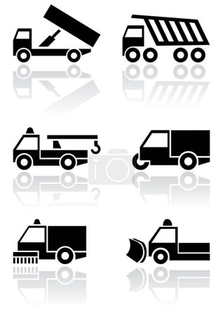 Téléchargez les illustrations : Ensemble d'icônes de voiture, illustration vectorielle - en licence libre de droit