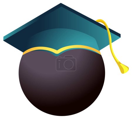 Ilustración de Sombrero de graduación, ilustración vectorial - Imagen libre de derechos