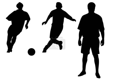 Illustration for Soccer players in action, vector illustration - Royalty Free Image