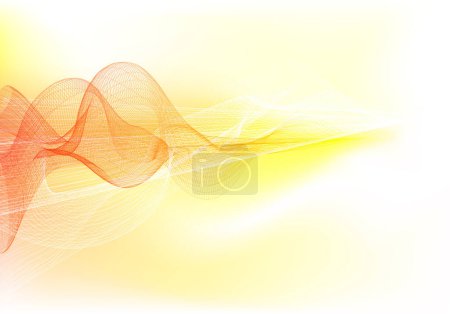 Illustration for Wave of particles. dynamic flow. abstract background with wave dots. - Royalty Free Image